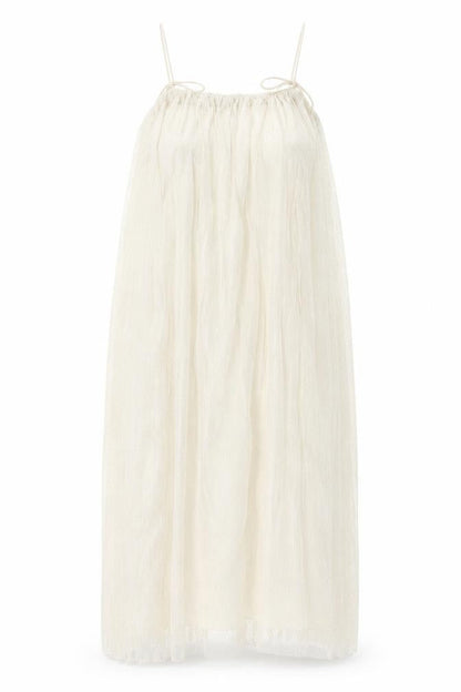 H&M Women’s Ivory Knee Length Slip Dress XS Sheer Tulle Lined