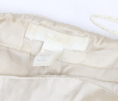 H&M Women’s Ivory Knee Length Slip Dress XS Sheer Tulle Lined