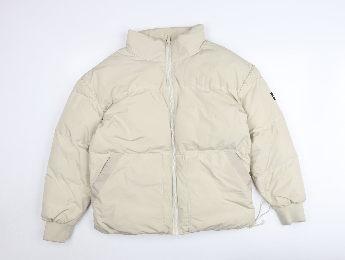 GOODFORNOTHING Women Beige Puffer Jacket M Regular Fit Winter Coat