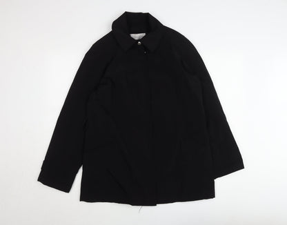 Liz Claiborne Women's Black Mid-Length Cotton Blend Coat Size M