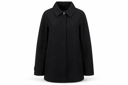Liz Claiborne Women's Black Mid-Length Cotton Blend Coat Size M