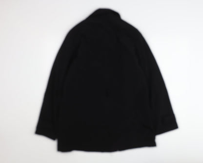 Liz Claiborne Women's Black Mid-Length Cotton Blend Coat Size M