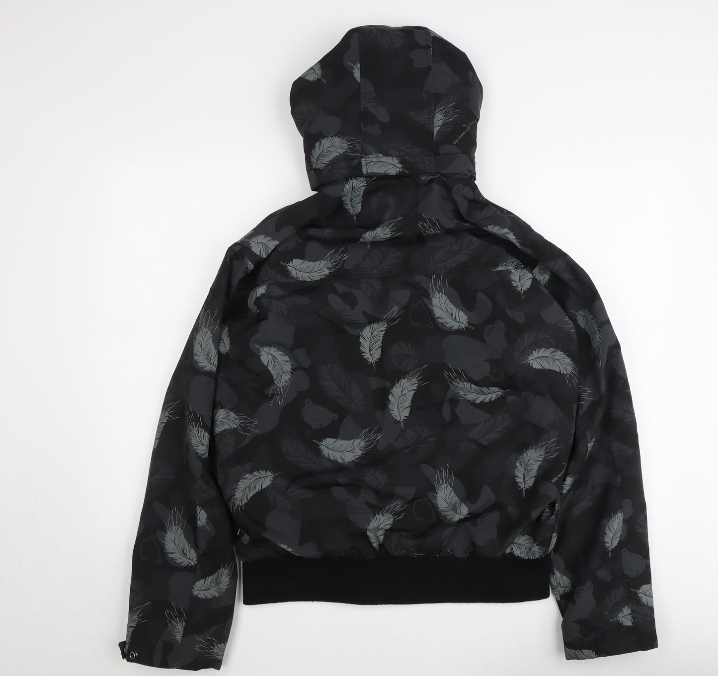 Penfield Women's Black Feather Print Hooded Puffer Jacket L