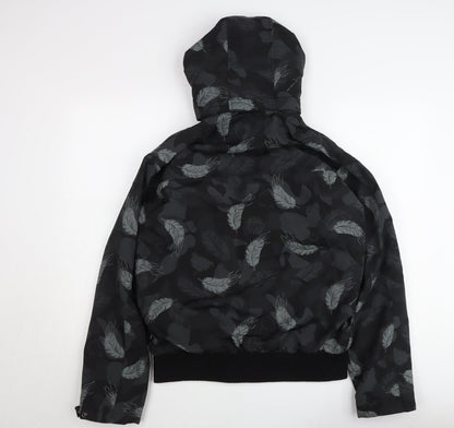 Penfield Women's Black Feather Print Hooded Puffer Jacket L