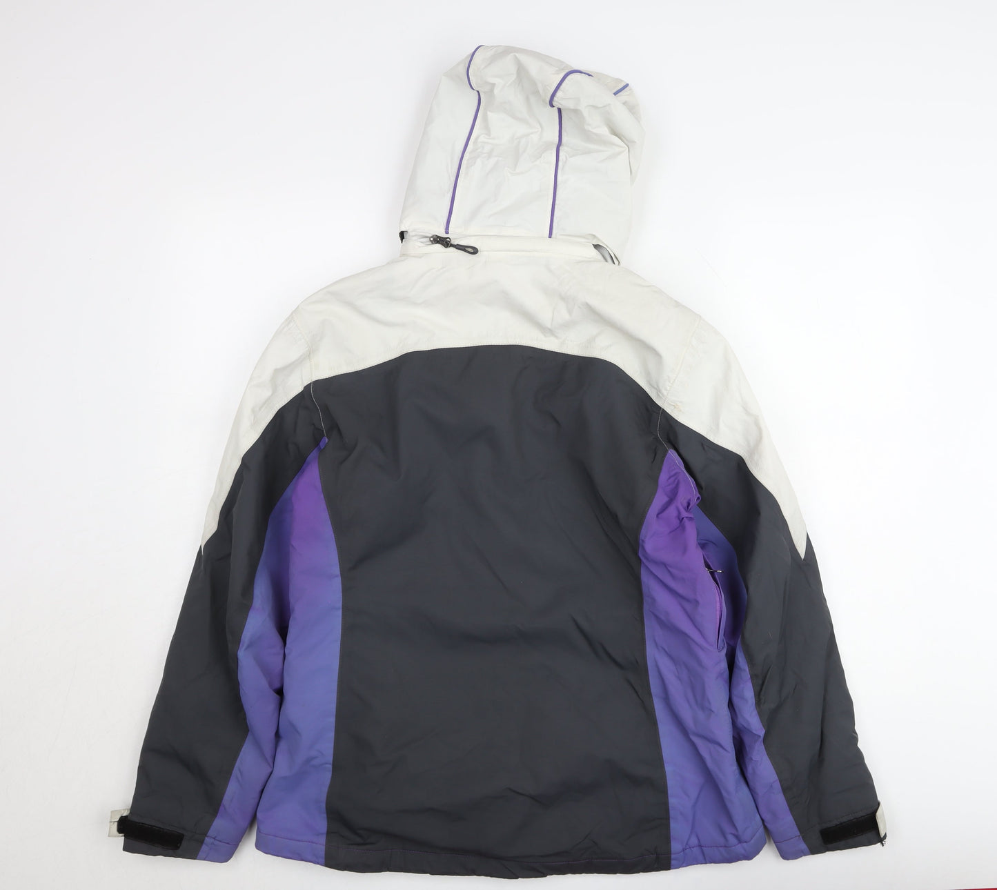 Crane Women's M Purple Grey White Waterproof Ski Jacket Hooded