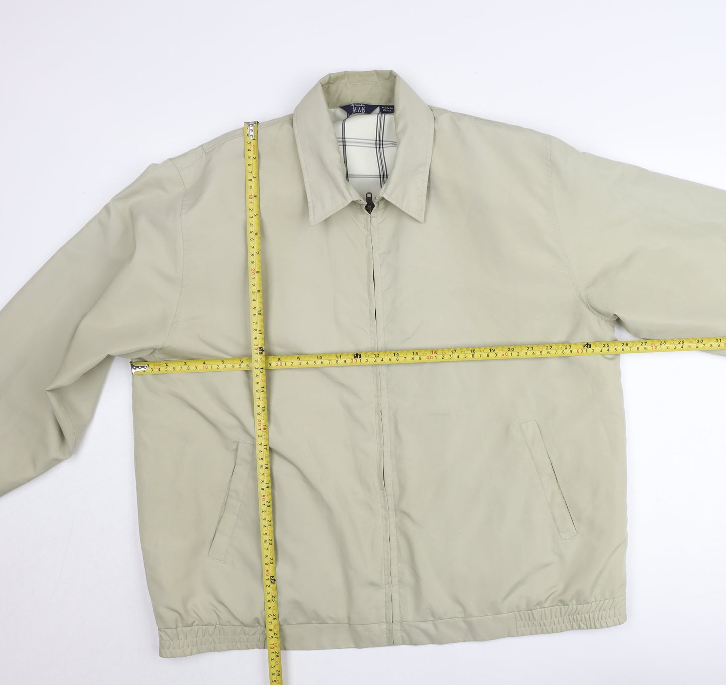 Premier Man Beige L Regular Fit Full Zip Lined Men's Jacket
