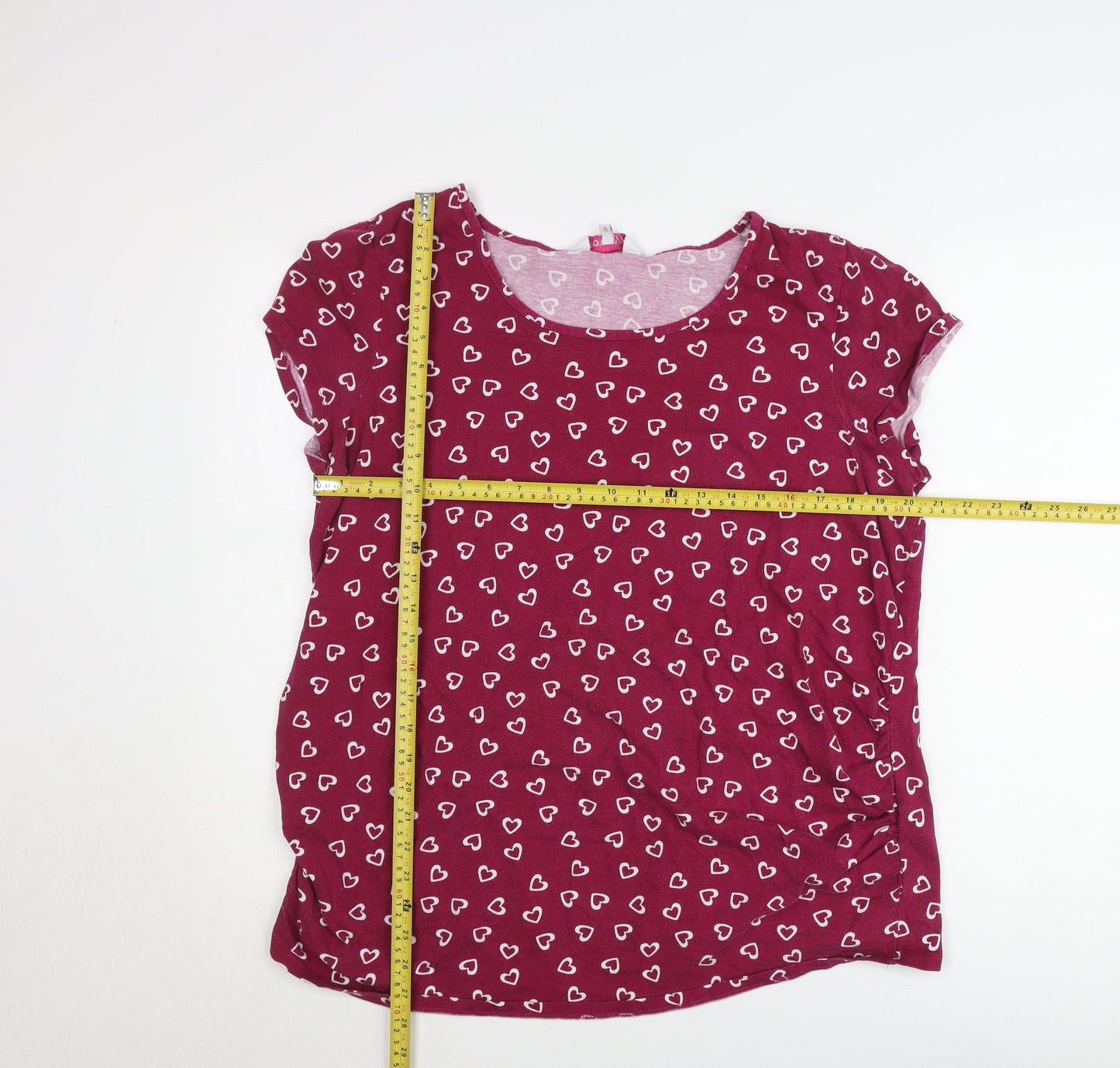 Red Herring Maternity Women's Red Heart Print T-Shirt Size 20