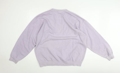 Nasty Gal Women’s Lilac Pullover Sweatshirt Size M Crew Neck Cotton Blend