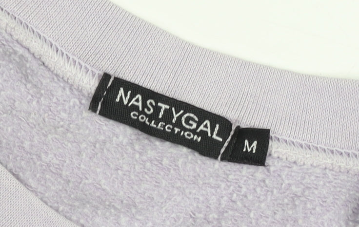 Nasty Gal Women’s Lilac Pullover Sweatshirt Size M Crew Neck Cotton Blend