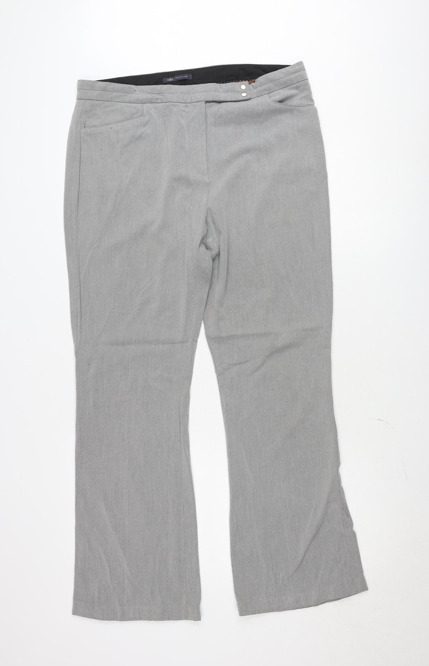 Marks and Spencer Women’s Grey Trousers Size 16 Long Straight Leg