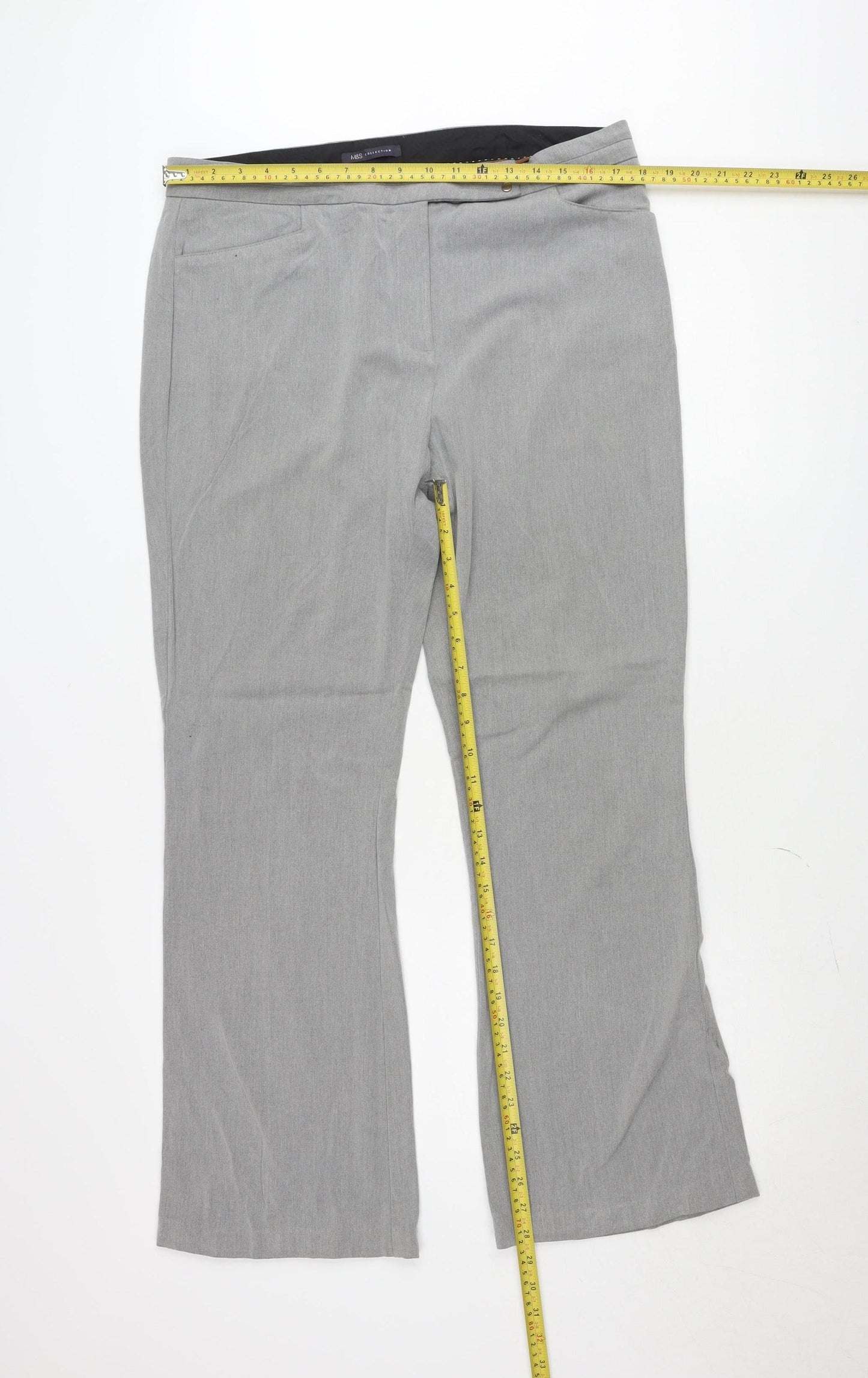 Marks and Spencer Women’s Grey Trousers Size 16 Long Straight Leg