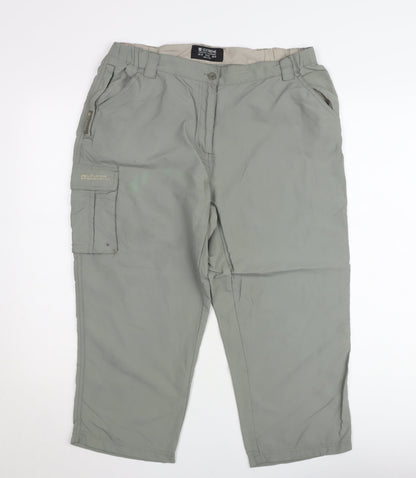 Mountain Warehouse Mens Grey Cargo Trousers L Lightweight Outdoor Pants