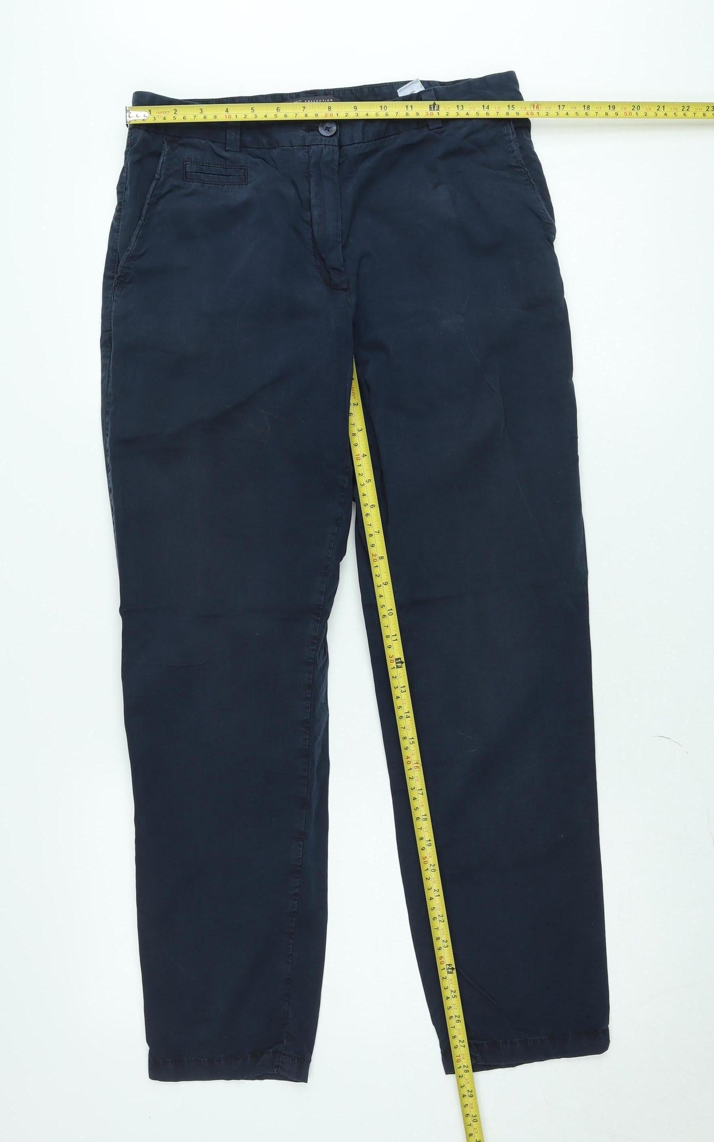 Marks and Spencer Men's Blue Regular Fit Chino Trousers Size 12