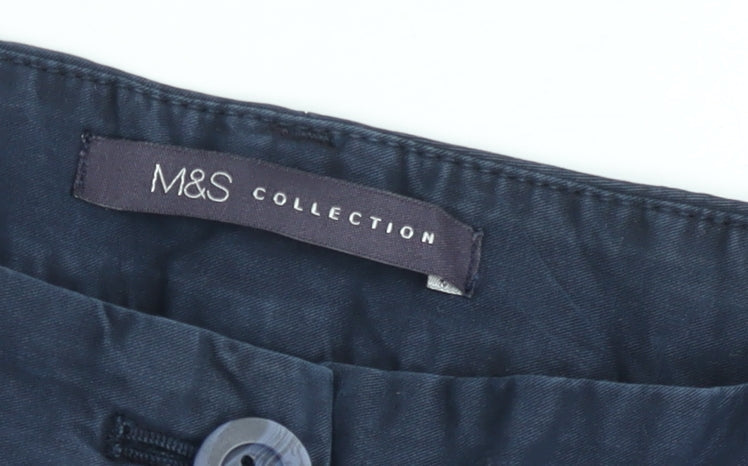 Marks and Spencer Men's Blue Regular Fit Chino Trousers Size 12