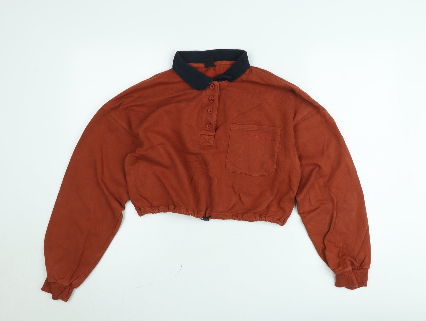 Urban Outfitters Womens Rust Henley Pullover Sweatshirt Small