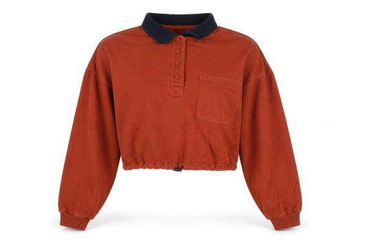 Urban Outfitters Womens Rust Henley Pullover Sweatshirt Small