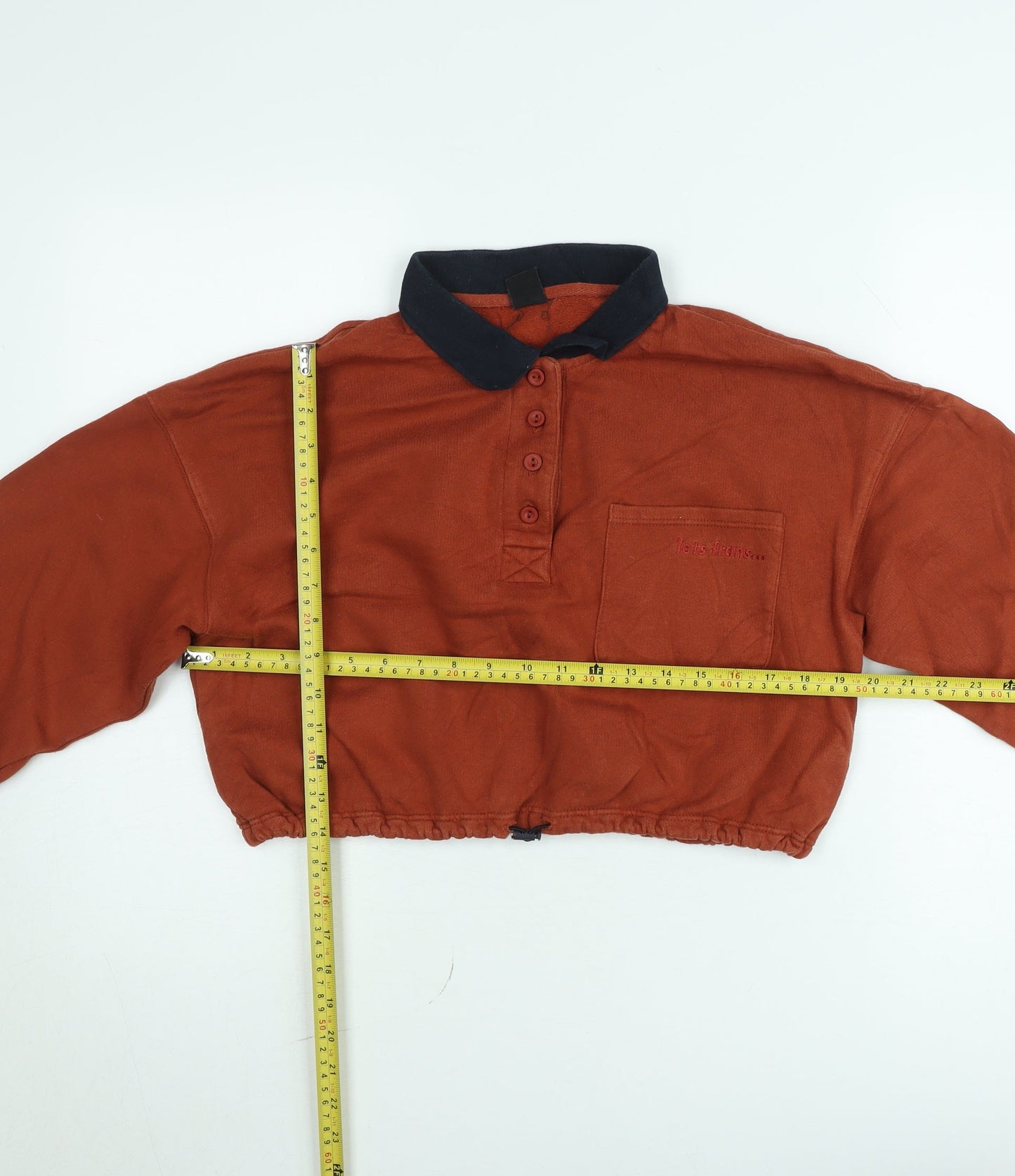 Urban Outfitters Womens Rust Henley Pullover Sweatshirt Small