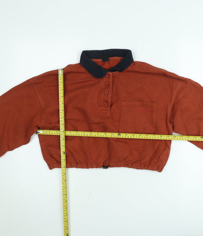 Urban Outfitters Womens Rust Henley Pullover Sweatshirt Small