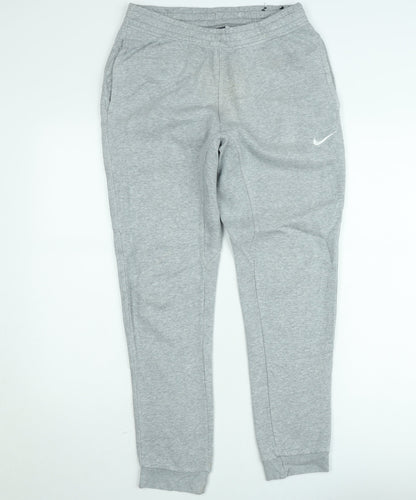 Nike Men's Grey Jogger Trousers Small Regular Fit Fleece Sweatpants