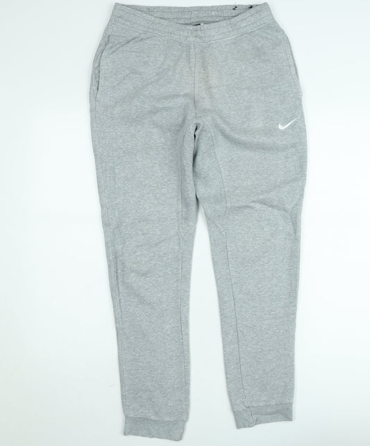 Nike Men's Grey Jogger Trousers Small Regular Fit Fleece Sweatpants