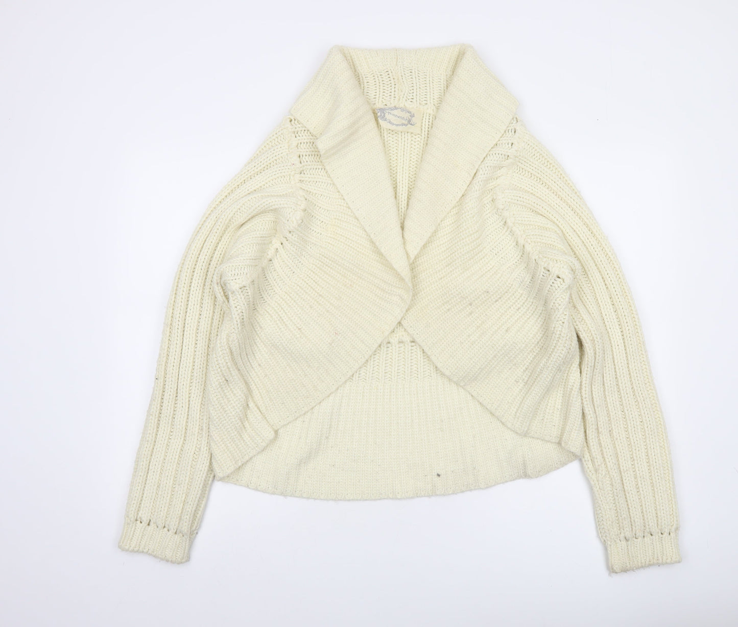 Evie Women Ivory Chunky Knit Open Cardigan UK 18-20