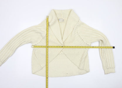 Evie Women Ivory Chunky Knit Open Cardigan UK 18-20