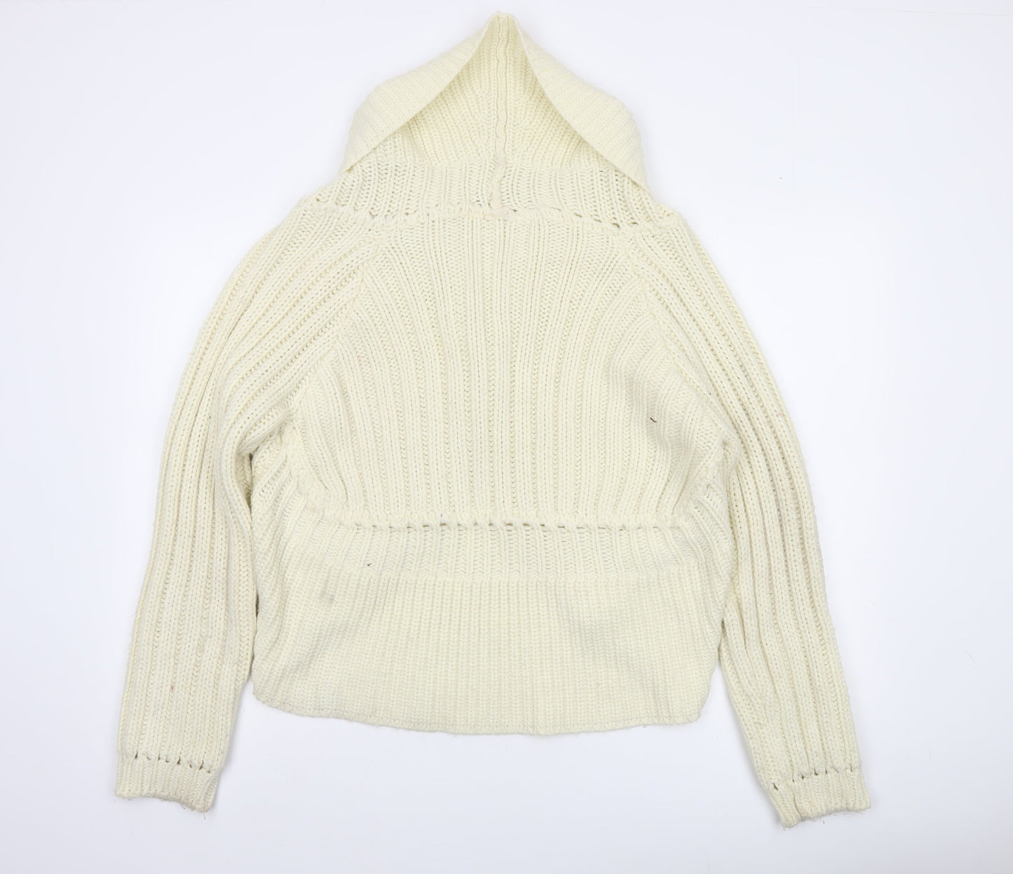 Evie Women Ivory Chunky Knit Open Cardigan UK 18-20