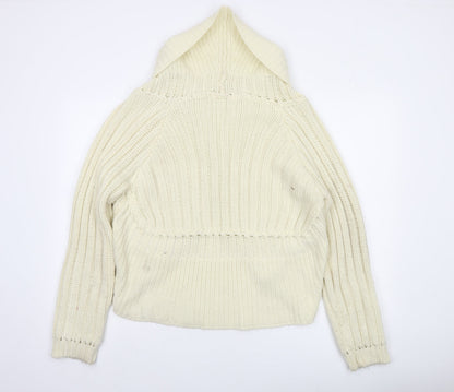 Evie Women Ivory Chunky Knit Open Cardigan UK 18-20
