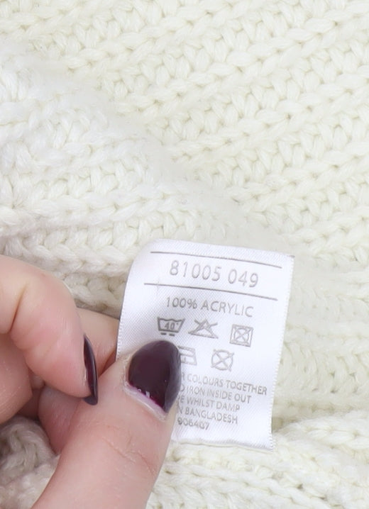 Evie Women Ivory Chunky Knit Open Cardigan UK 18-20