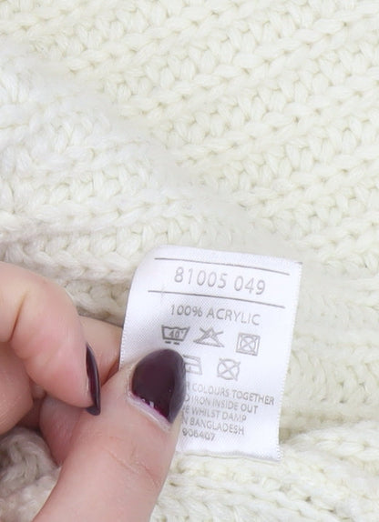 Evie Women Ivory Chunky Knit Open Cardigan UK 18-20