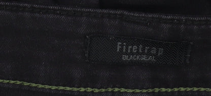 Firetrap Men's Black Slim Fit Stretch Denim Trousers W32