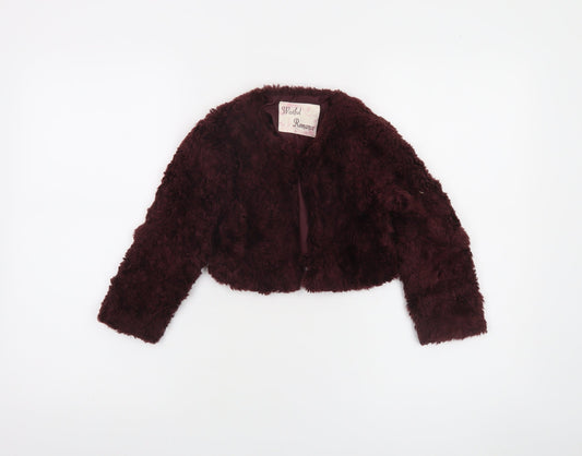 Dunnes Stores Girls Brown Faux Fur Cropped Jacket Age 4 Years