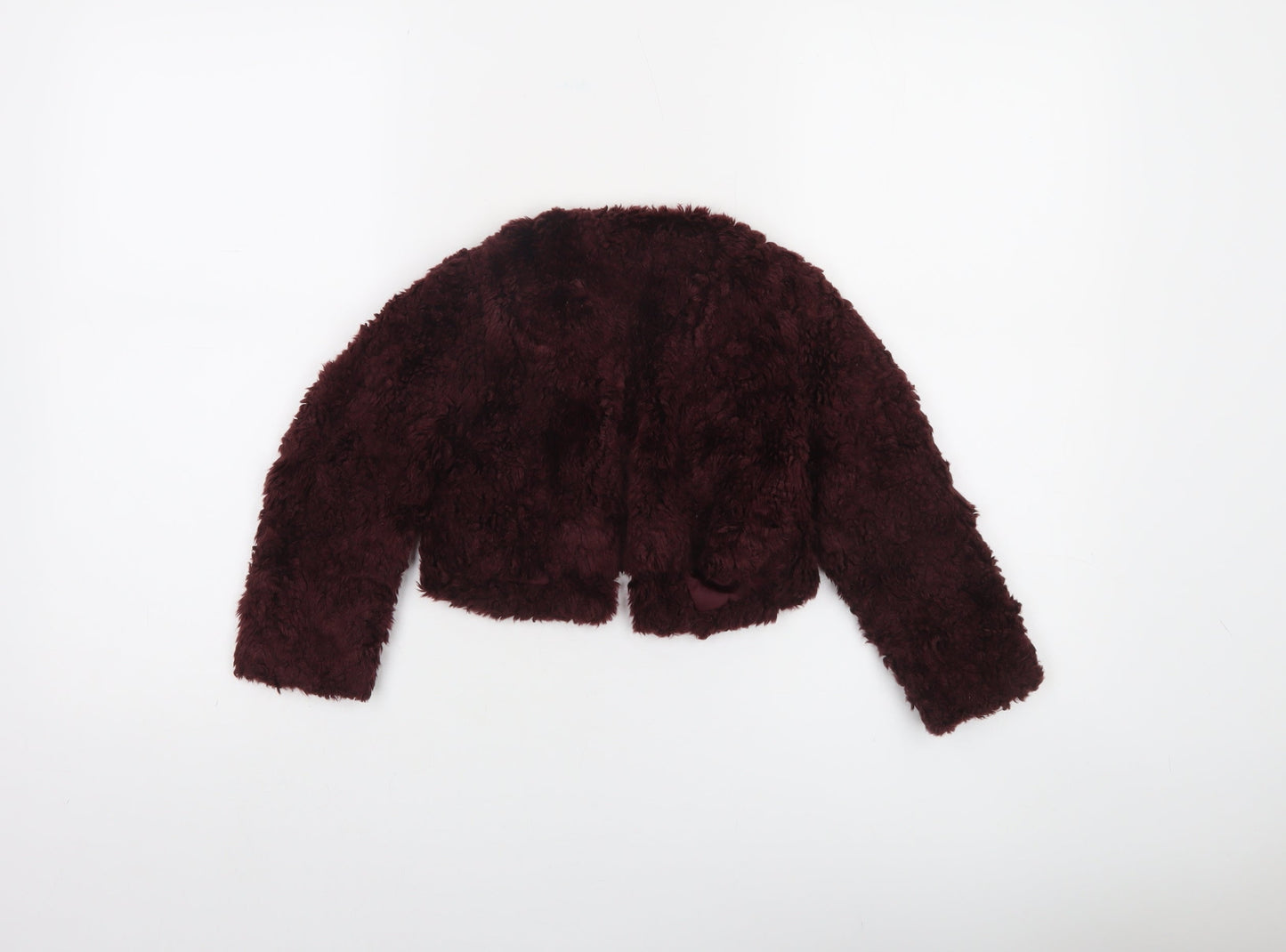 Dunnes Stores Girls Brown Faux Fur Cropped Jacket Age 4 Years