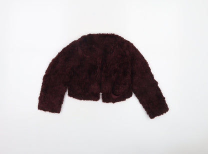 Dunnes Stores Girls Brown Faux Fur Cropped Jacket Age 4 Years