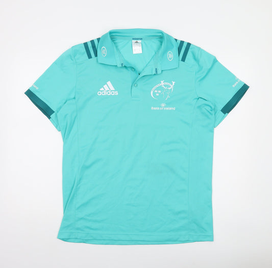 adidas Men’s Blue Munster Rugby Polo Shirt Size L