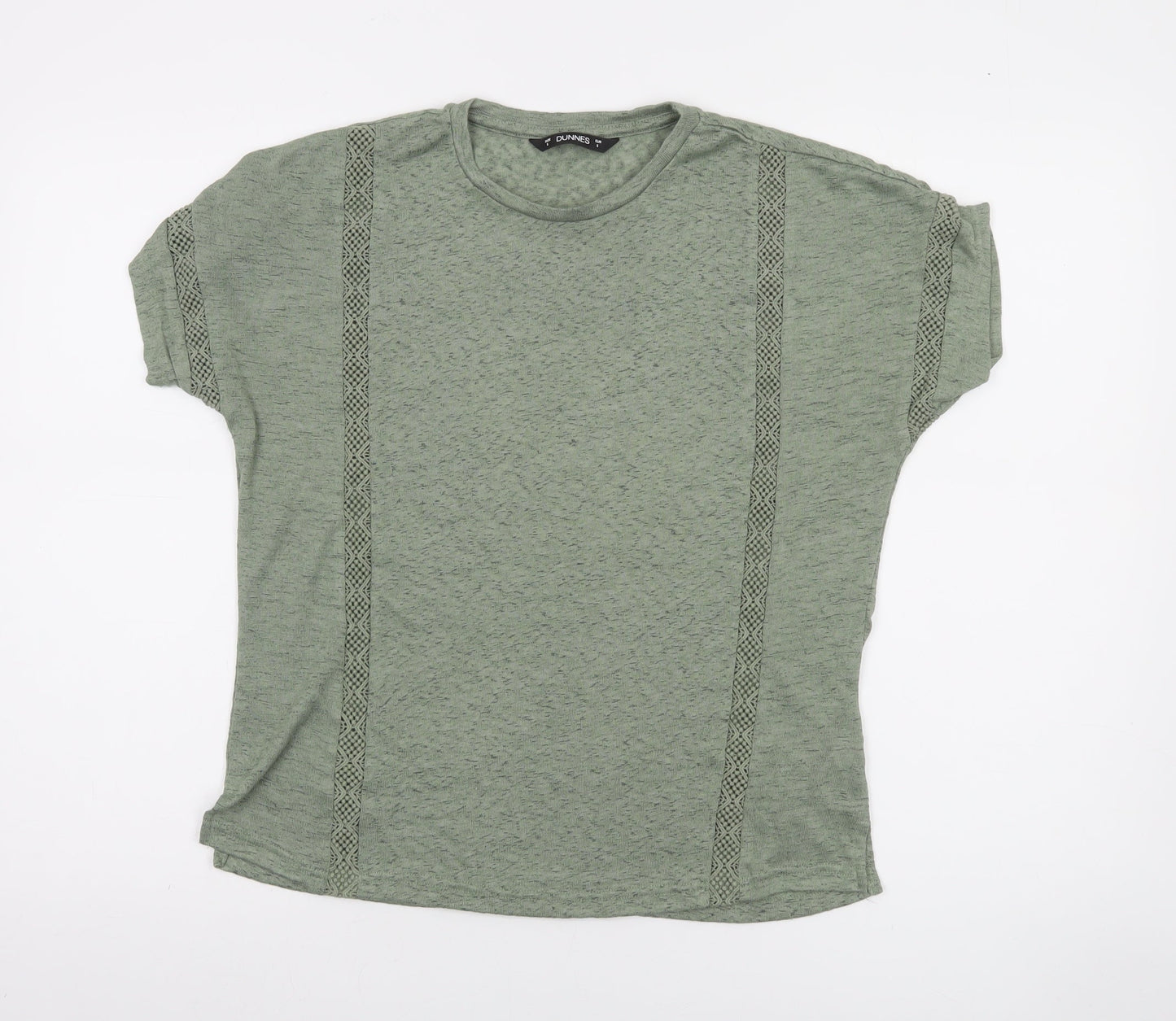 Dunnes Women's Green Short Sleeve Cotton Blend T-Shirt Size S