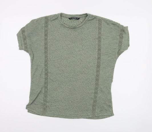 Dunnes Women's Green Short Sleeve Cotton Blend T-Shirt Size S
