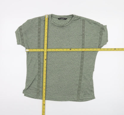 Dunnes Women's Green Short Sleeve Cotton Blend T-Shirt Size S