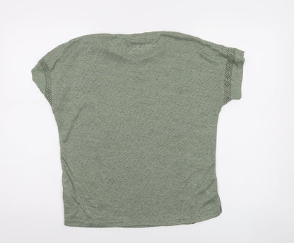Dunnes Women's Green Short Sleeve Cotton Blend T-Shirt Size S