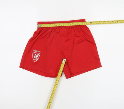 World Soccer Boys Red Football Shorts Size 10 Polyester Elastic Waist