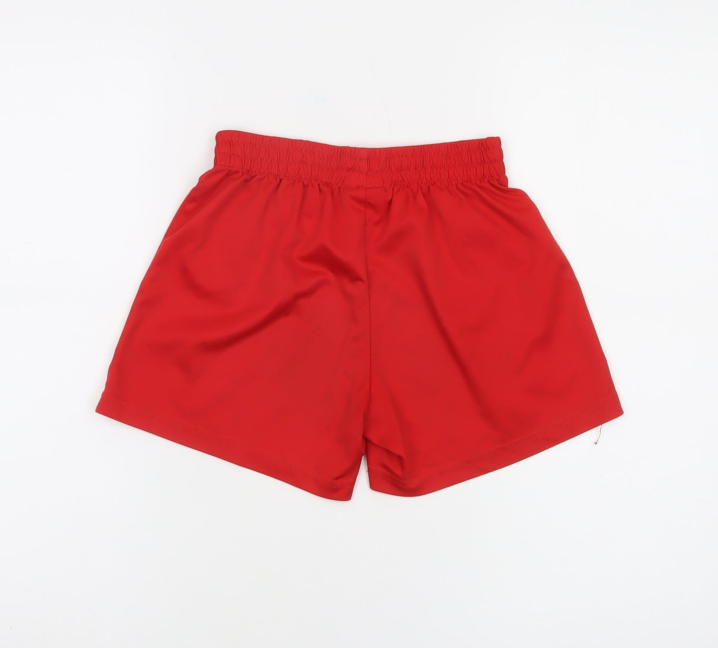 World Soccer Boys Red Football Shorts Size 10 Polyester Elastic Waist