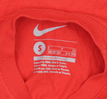 Nike Boys Red Graphic Sports T-Shirt Size 8-10 Years Small