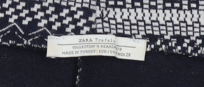 Zara Women Blue Geometric Knit Pencil Skirt Size 10
