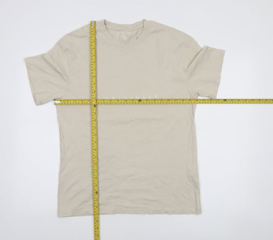 Jack & Jones Mens Beige Originals Cotton Crew Neck T-Shirt Size M