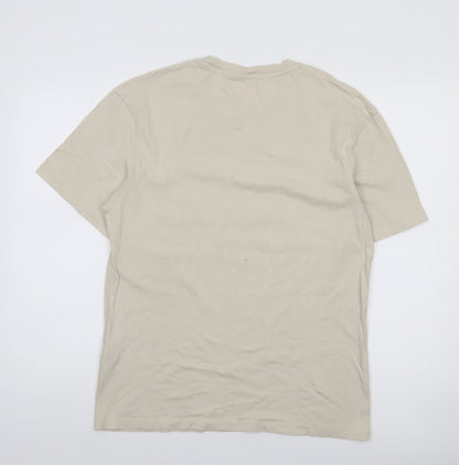 Jack & Jones Mens Beige Originals Cotton Crew Neck T-Shirt Size M