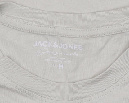 Jack & Jones Mens Beige Originals Cotton Crew Neck T-Shirt Size M