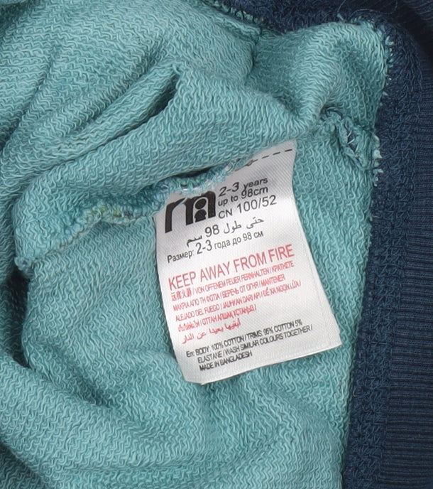 Mothercare Boys Green Blue Camouflage Full Zip Hoodie 2-3 Years Cotton Blend