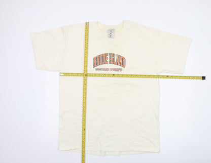 Gold Basics Label Men's Beige Rhode Island Graphic T-Shirt Size L