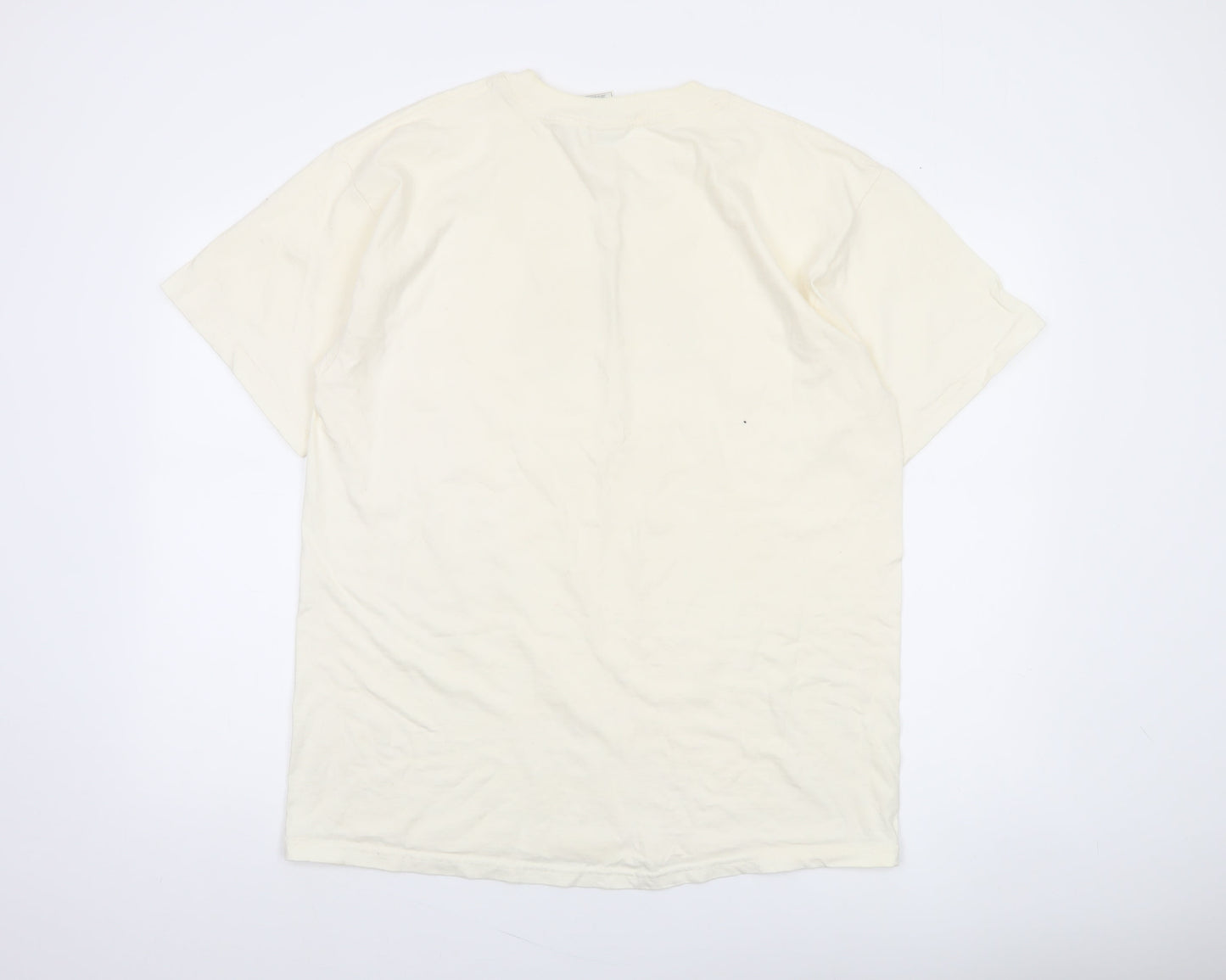 Gold Basics Label Men's Beige Rhode Island Graphic T-Shirt Size L