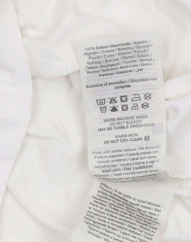 Jack & Jones Men's White Originals Crew Neck Cotton T-Shirt Size M